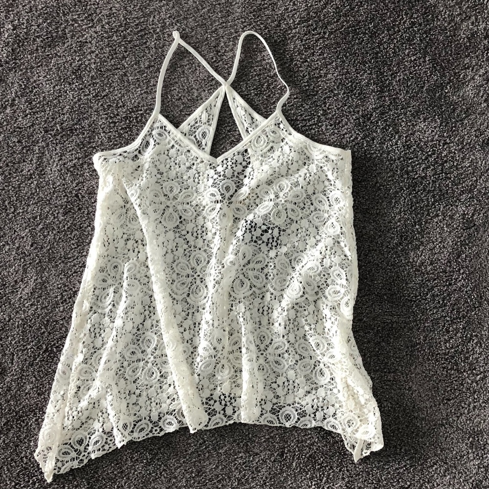 NEW Hollister Crossback Lace Tank Top